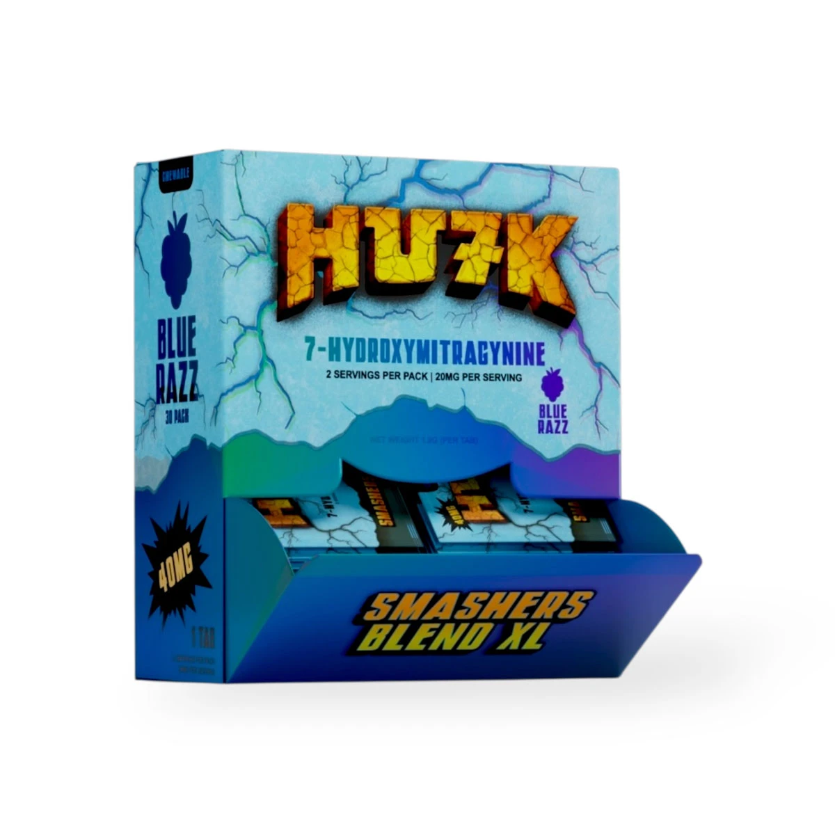 Hu7k 7 Hydroxymitragynine Tablet Blue Razz 40mg 1ct Box 97911